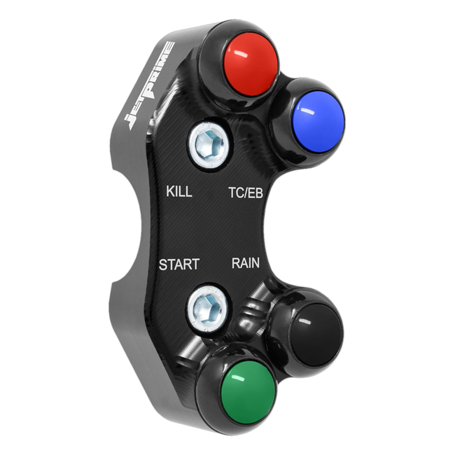 Lenkerschalter Superbike rechts JetPrime Kawasaki Ninja ZX-10RR (21-25) JP SPD 054 – für MoTeC-Dashboard, fluchtendes Lochbild