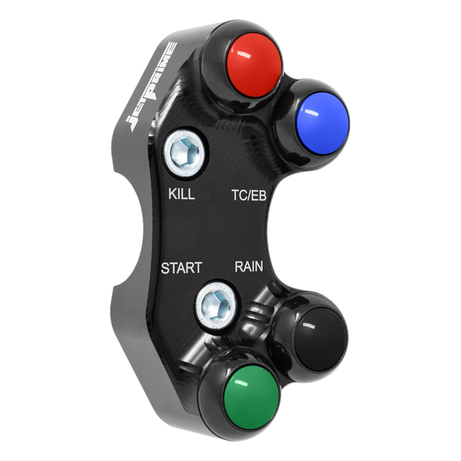 Lenkerschalter Superbike rechts JetPrime Kawasaki Ninja ZX-10RR (21-25) JP SPDB 054 – für MoTeC-Dashboard, versetztes Lochbild