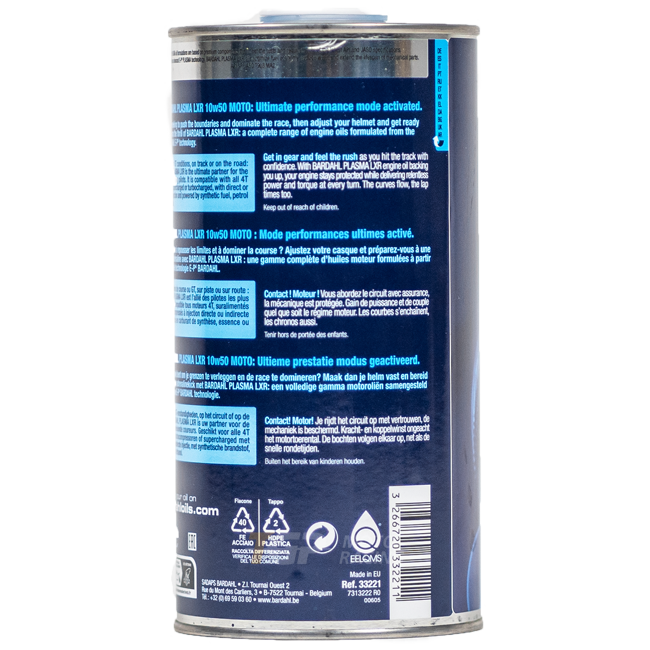 Bardahl 10W50 Plasma LXR - 1 Litro de Óleo Premium 