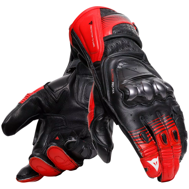 Luvas de couro para moto Dainese Fiero Racing | Masculino | Preto/Vermelho | 2018100025A7700 