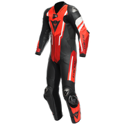 Dainese Misano 3 D-AIR® One-Piece Leather Suit – Perforated Airbag Racing Suit | Men | Red 