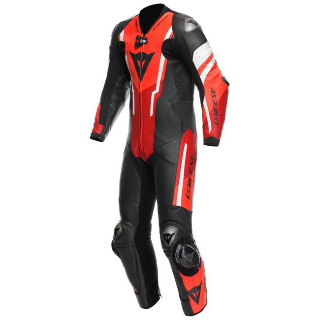 Dainese Misano 3 D-AIR® Macacão de Couro – Macacão de Corrida com Airbag Perfurado | Masculino | Vermelho 
