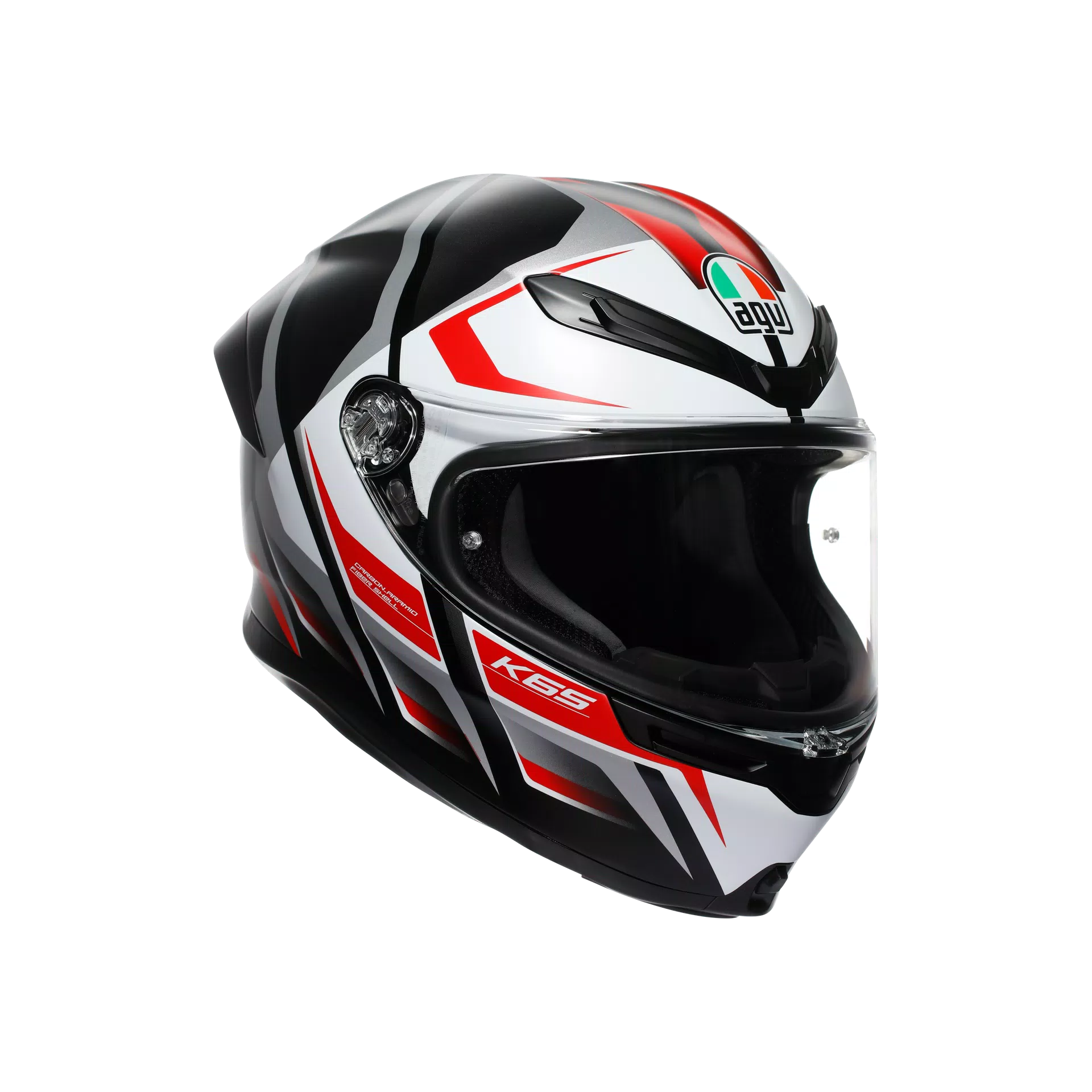 Capacete AGV K6 S Karve Matte Preto/Branco/Vermelho | 2118395001025 