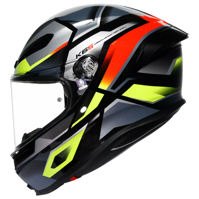 AGV K6 S Capacete Erazer Preto/Vermelho/Amarelo Fluorescente | 2118395001026 