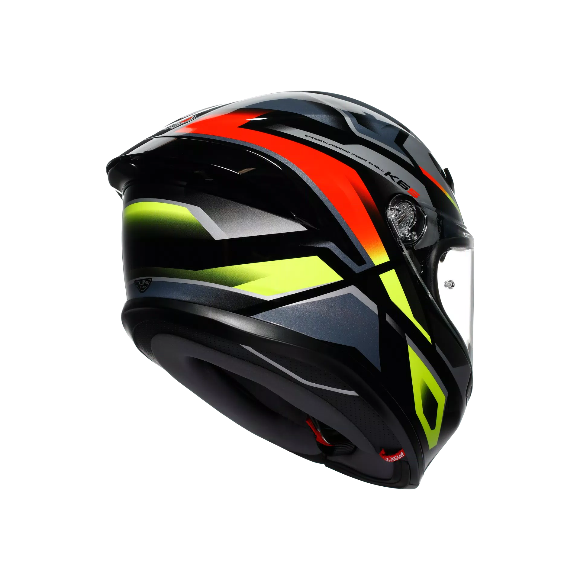 AGV K6 S Capacete Erazer Preto/Vermelho/Amarelo Fluorescente | 2118395001026 