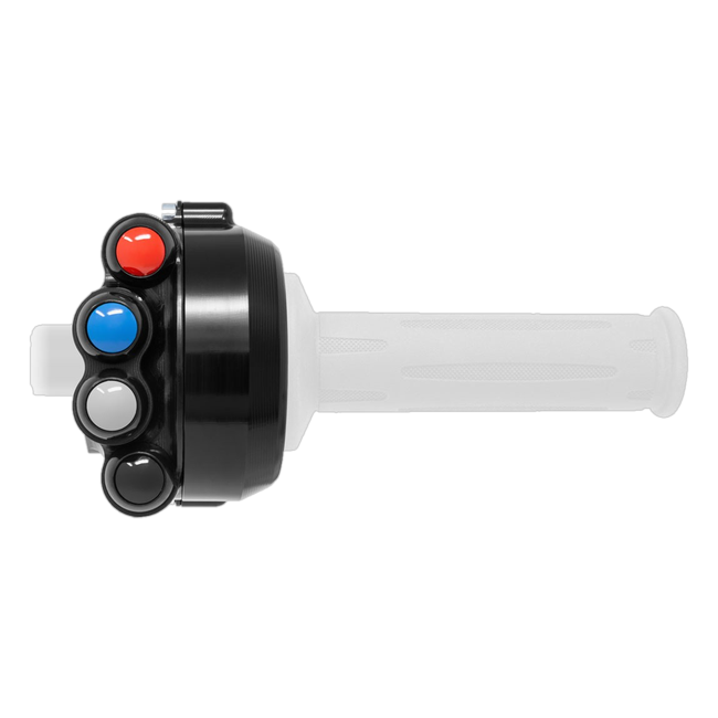 Gasgriffgehäuse mit integriertem Lenkerschalter JetPrime BMW M 1000 RR (20-26) JP CO BM038RR – mit RR-Schriftzug