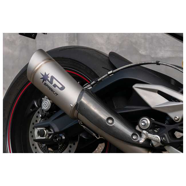 Spark Exhaust Halbkomplette Anlage Satz Grid-O Euro5 High Lateral Mount Triumph Street Triple 765 R/RS (20-22) GTR0505TOM