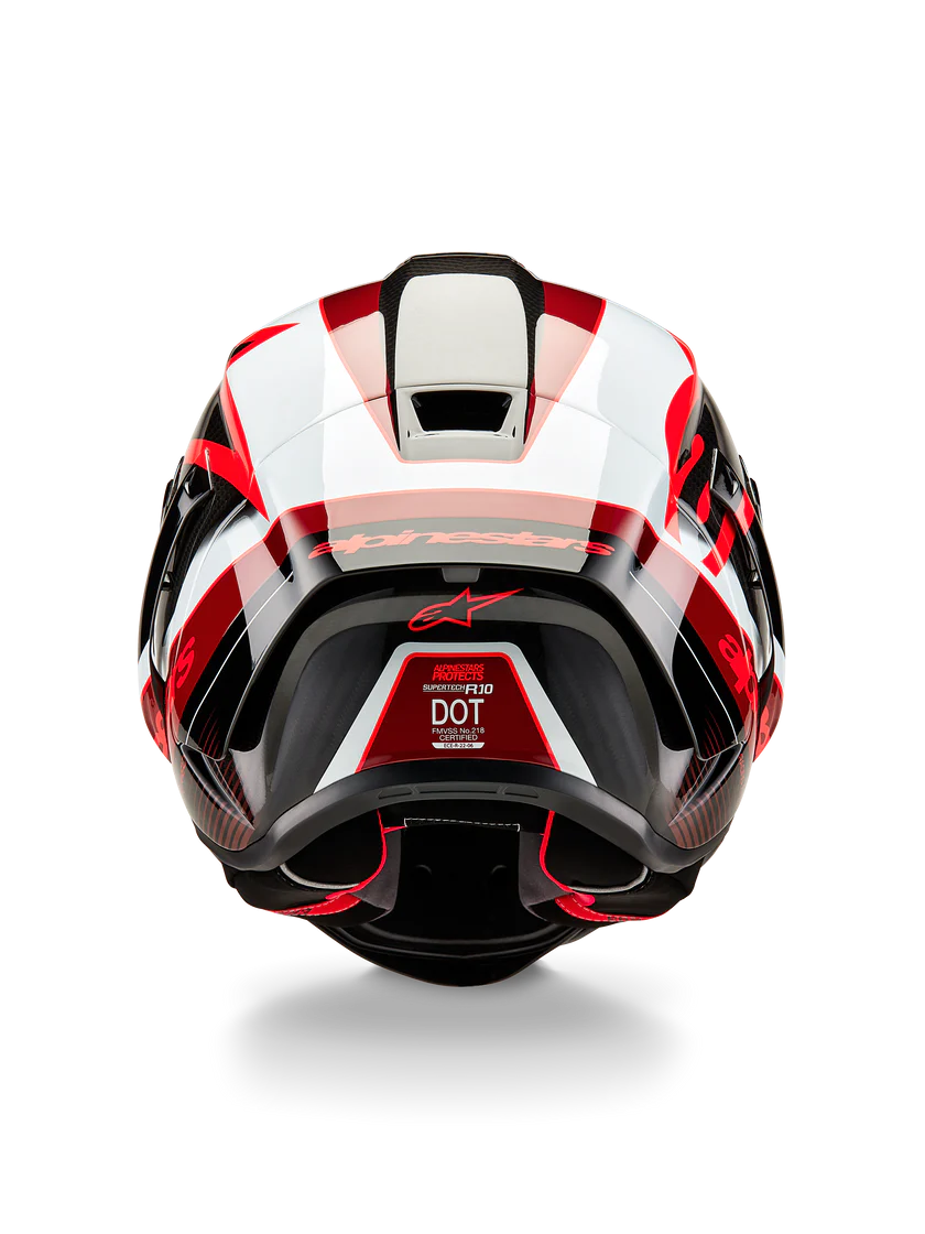 Capacete Alpinestars Supertech R10 Team Carbon Carb Vermelho Branco Brilhante 8200224-1352 
