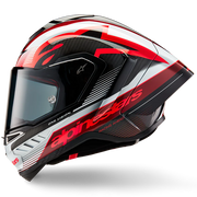 Capacete Alpinestars Supertech R10 Team Carbon Carb Vermelho Branco Brilhante 8200224-1352 