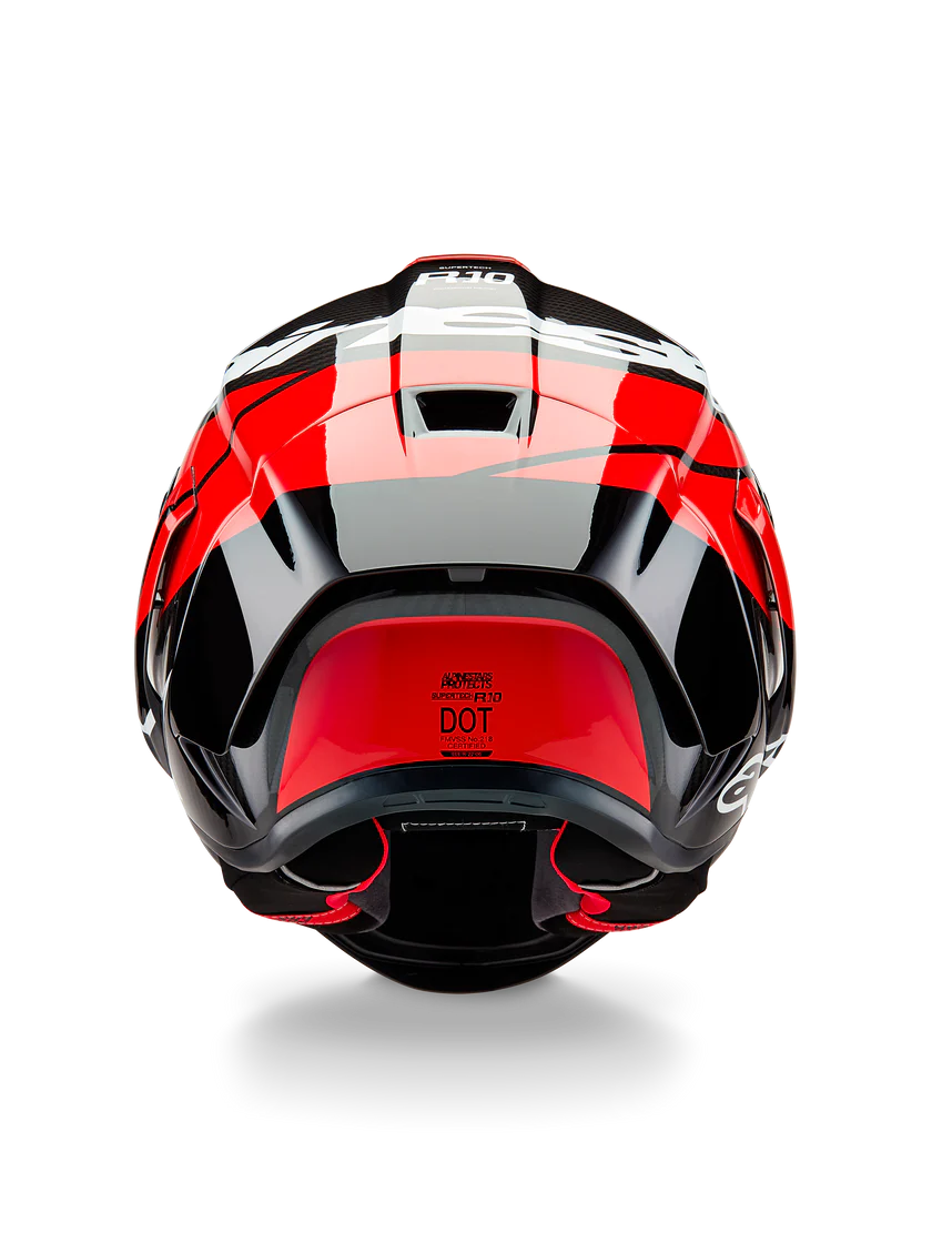 Alpinestars Supertech R10 Element Capacete Carbono Carb Brilhante Vermelho Branco 8200324-1363 