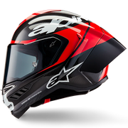 AlpineStars Supertech R10 Element helmet carbon carb bright red white 8200324-1363