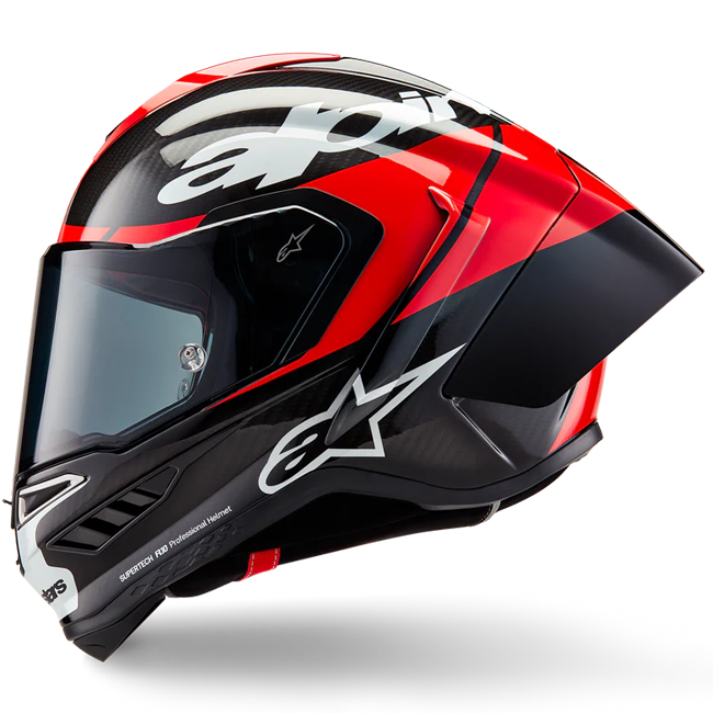 Alpinestars Supertech R10 Element Capacete Carbono Carb Brilhante Vermelho Branco 8200324-1363 