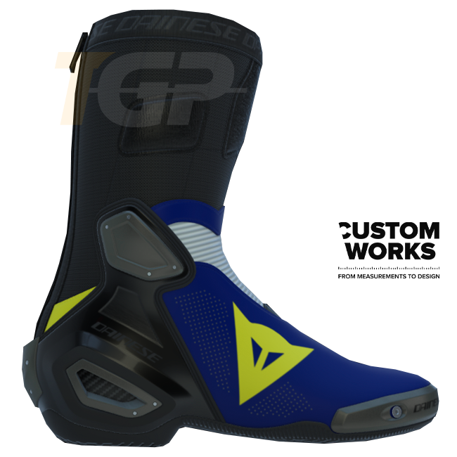 Dainese Axial 2 Air racing and street motorcycle boots | Men | Yamaha Blue / White / Fluo Yellow | Custom Works 