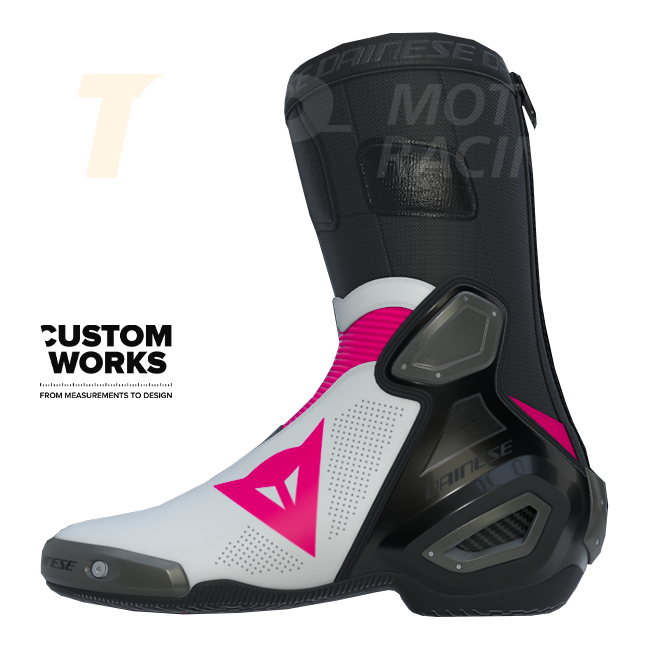 Botas de motociclo de corrida e estrada Dainese Axial 2 Air | Homem | Fuxia / Branco | Custom Works 