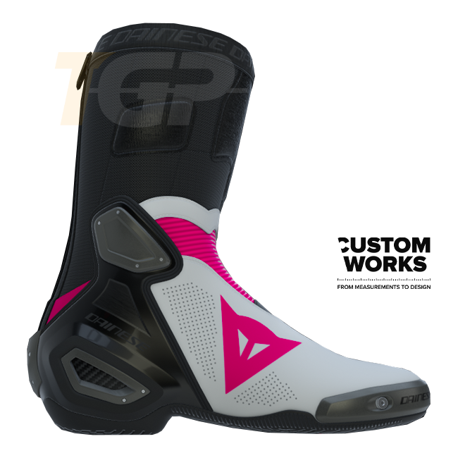 Botas de motociclo de corrida e estrada Dainese Axial 2 Air | Homem | Fuxia / Branco | Custom Works 