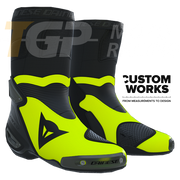 Dainese Axial 2 Racing and Street Motorcycle Boots | Men | Black / Fluorescent Yellow | Custom Works 