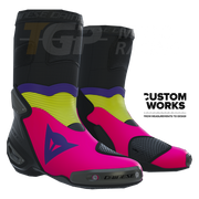 Dainese Axial 2 Racing and road motorcycle boots | Men | Fuxia / Viola / Fluogelb | Custom Works 