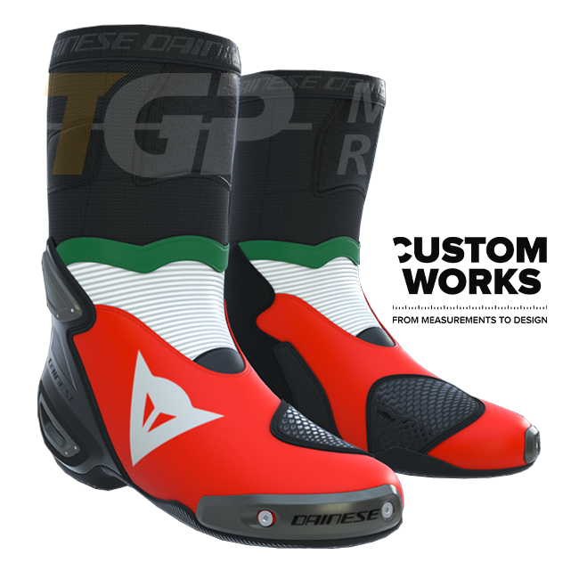 Dainese Axial 2 Racing and Road Motorcycle Boots for Men | Italia Edition | Custom Works 