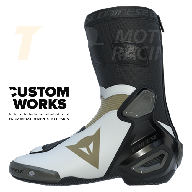 Dainese Axial 2 Racing and road motorcycle boots | Men | Pearl white / Magnesium | Custom Works 
