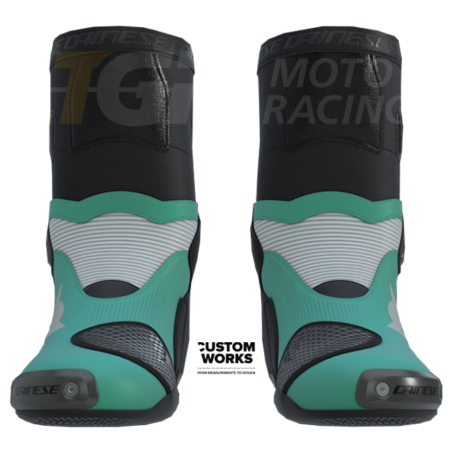 Botas de motociclismo de corrida e estrada Dainese Axial 2 Air | Homem | Sardinia Sea Azul / Branco | Custom Works 