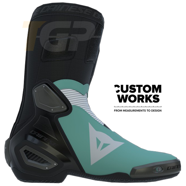 Dainese Axial 2 Racing and street motorcycle boots | Men | Sardinia Sea Blue / White | Custom Works 