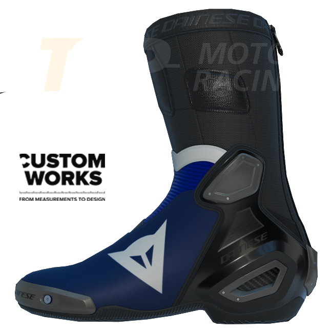 Dainese Axial 2 Racing and street motorcycle boots Prima Pramac Yamaha MotoGP replica | Men | Purple / Yamaha blue / White | Custom Works 