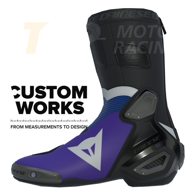 Dainese Axial 2 Racing and street motorcycle boots Prima Pramac Yamaha MotoGP replica | Men | Purple / Yamaha blue / White | Custom Works 