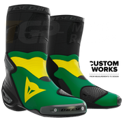 Dainese Axial 2 Air Racing and Street Motorcycle Boots | Men | Forest Green / Yellow | Custom Works 