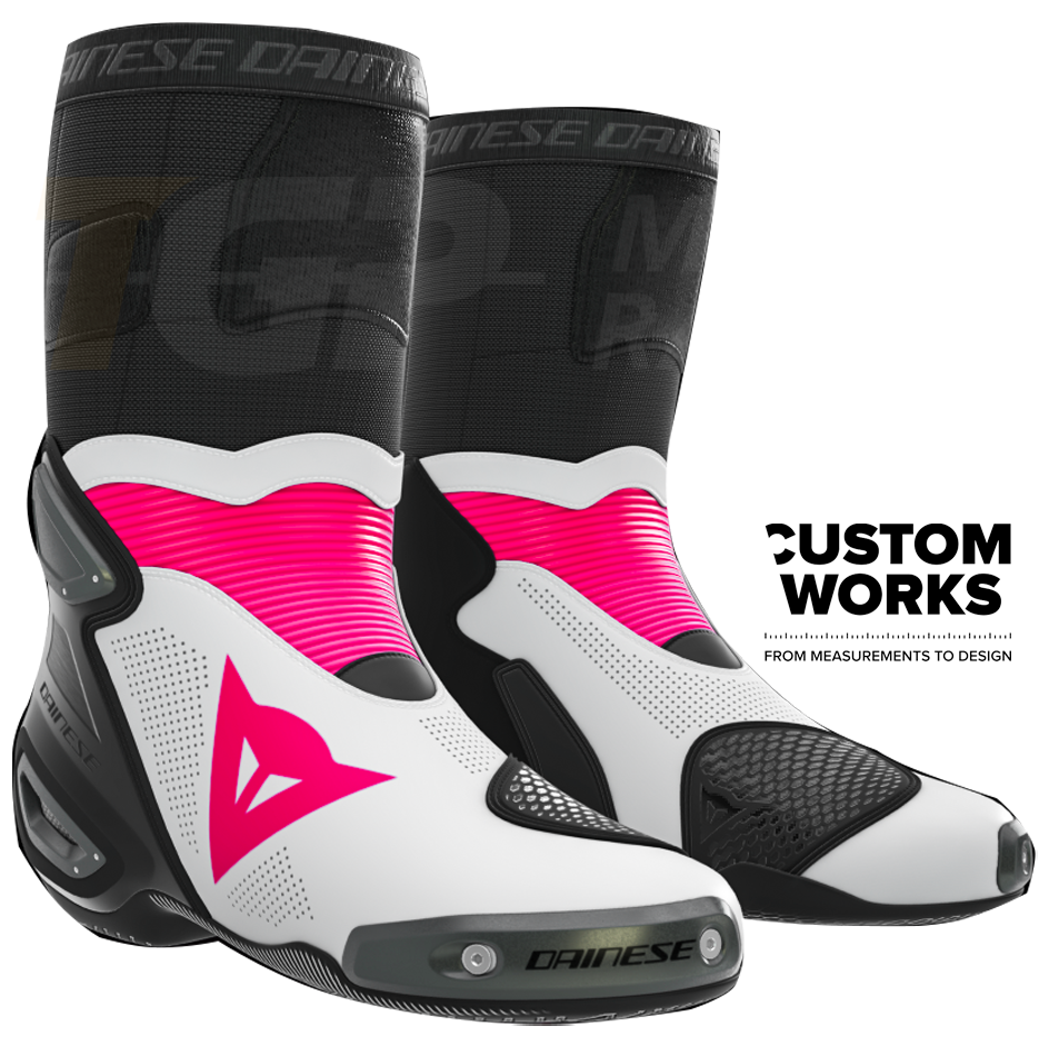 Dainese Axial 2 Air Racing and street motorcycle boots | Men | Fuxia / White | Custom Works 
