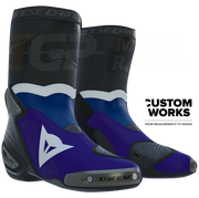 Dainese Axial 2 Air Racing and Road Motorcycle Boots Prima Pramac Yamaha MotoGP Replica | Men | Purple / Yamaha Blue / White | Custom Works 