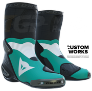 Dainese Axial 2 Air Racing and Street Motorcycle Boots | Men | Sardinia Sea Blue / White | Custom Works 
