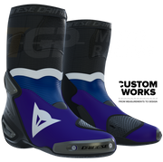 Dainese Axial 2 Racing and street motorcycle boots Prima Pramac Yamaha MotoGP replica | Men | Purple / Yamaha blue / White | Custom Works 