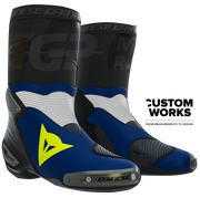 Dainese Axial 2 racing and road motorcycle boots | Men | Yamaha Blue / White / Fluo Yellow | Custom Works 