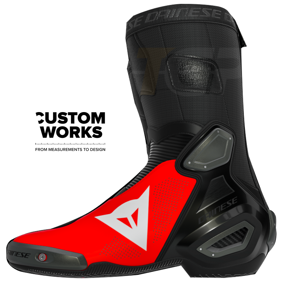 Dainese Axial 2 Air Racing and Street Motorcycle Boots Marco Bezzecchi Replica 2026 | Men | Fluo Red / Black | Custom Works 