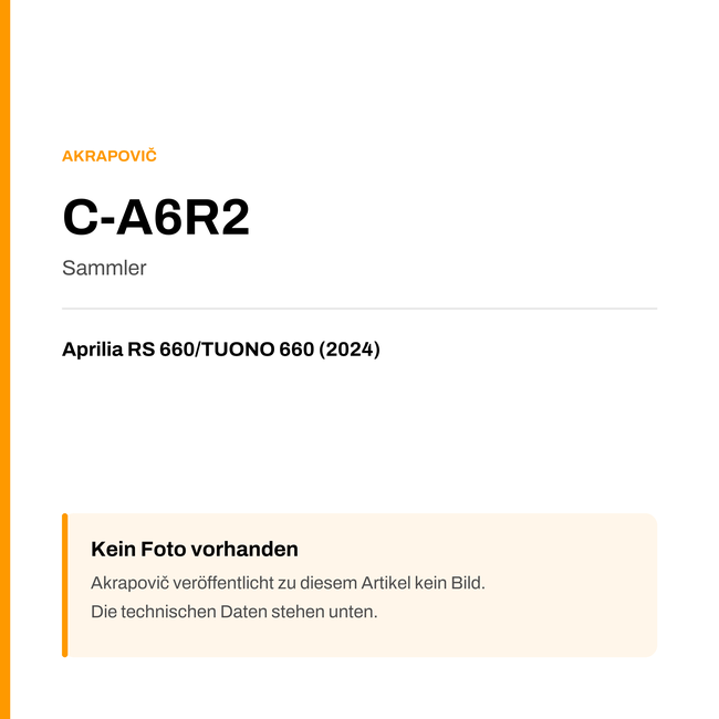 Akrapovic Sammler Aprilia RS 660 / TUONO 660 (24-24) C-A6R2 — Platzhalter, kein Herstellerfoto verfügbar