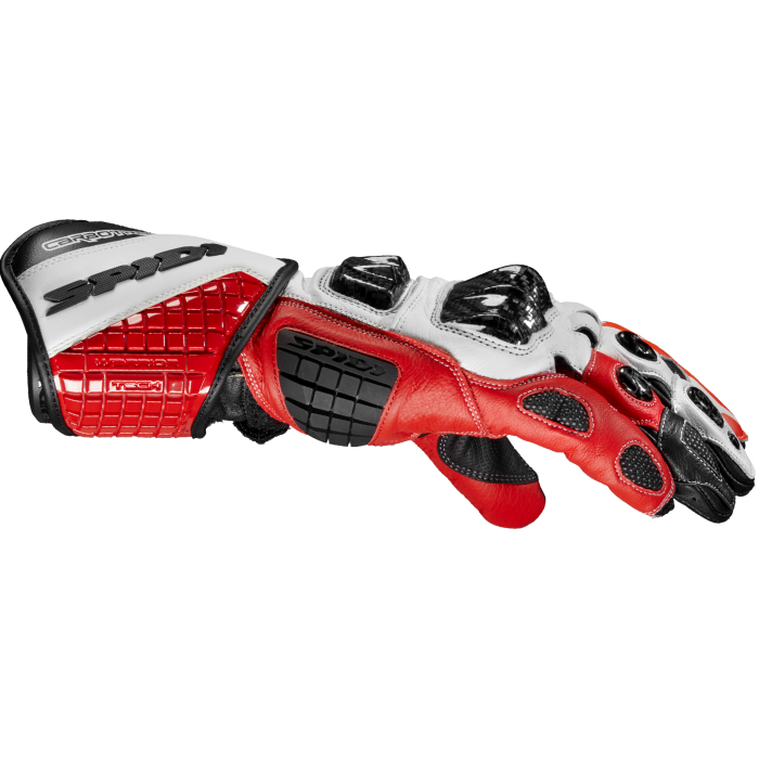Spidi Carbo Track Evo Racing Motorcycle Leather Gloves | Men | Red | A203014 