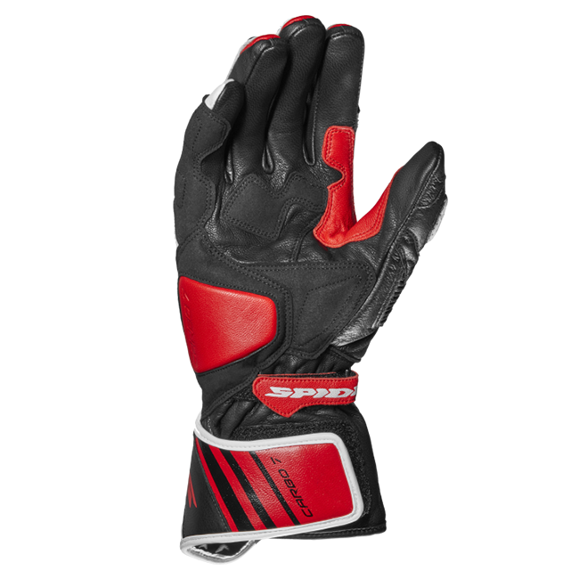 Luvas de pele Spidi Carbo 7 Racing para motocicleta | Homens | Vermelho | A210014 