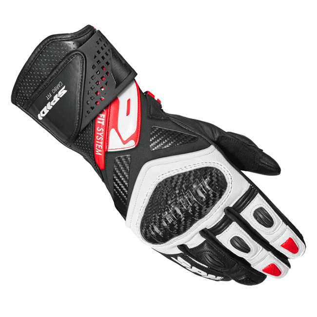Spidi Carbo Fit Racing Luvas de Couro para Motocicleta | Masculino | Vermelho | A226014 