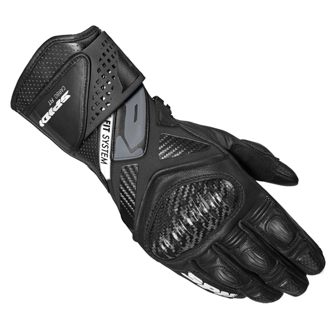 Luvas de couro Spidi Carbo Fit Racing para moto | Masculino | Preto | A226026 
