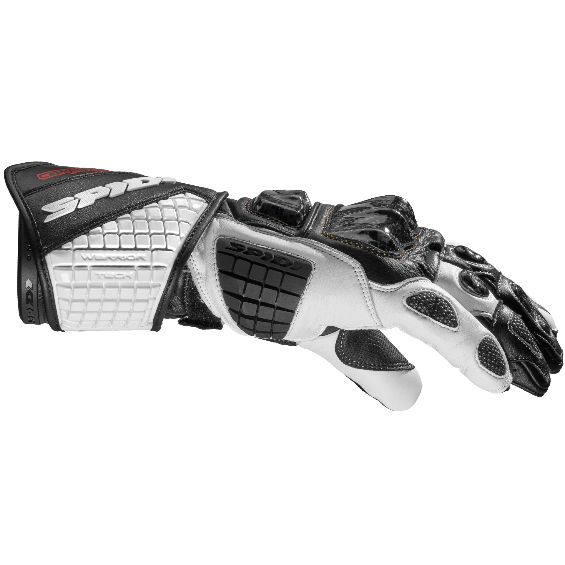 Spidi Carbo Track Evo Racing Motorcycle Leather Gloves | Men | Black/White | A203011 