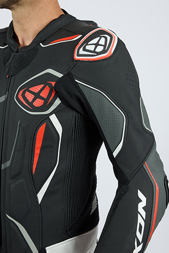 IXON Demonio one-piece suit Leather Suit – Perforated race suit | Men | Red/Black/White 