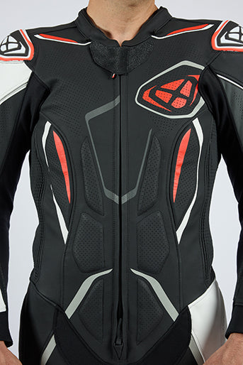 IXON Demonio one-piece suit Leather Suit – Perforated race suit | Men | Red/Black/White 