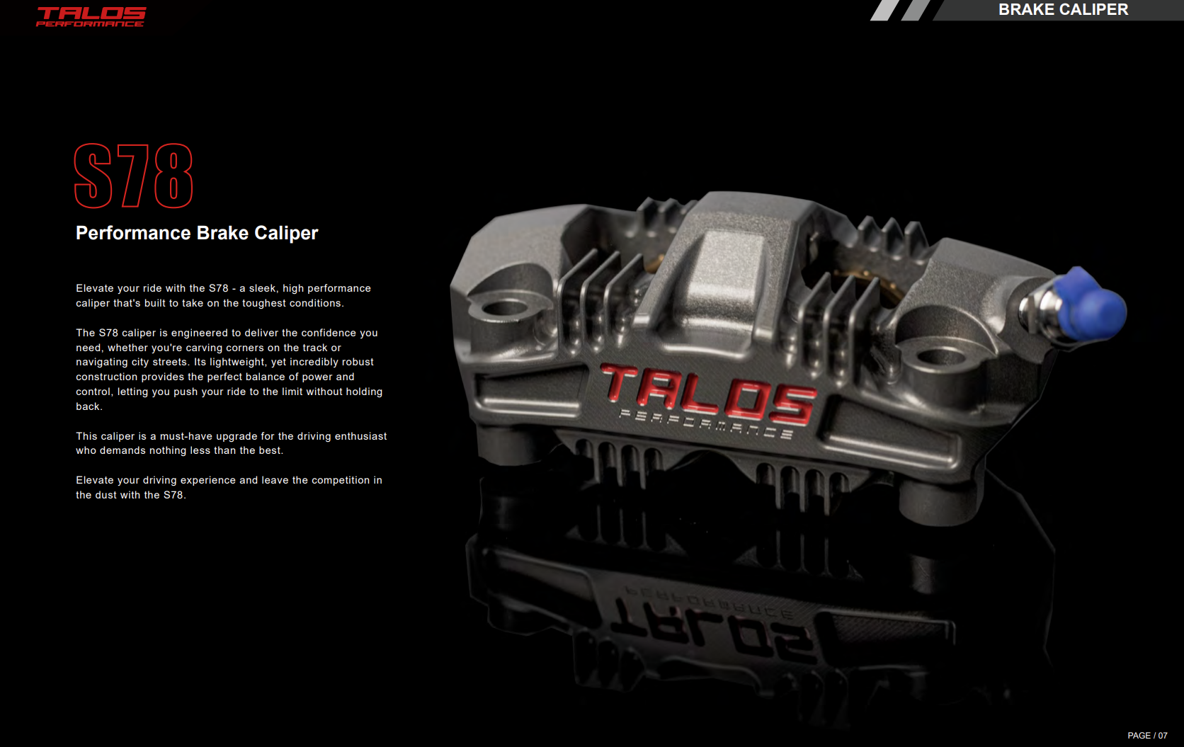 Talos S78 Monoblock P4 34/34 108mm Brake Caliper Front Right | X78.108.HD.R 