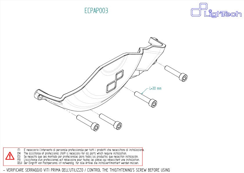 Protetor de embreagem em alumínio LighTech para Aprilia RS 660 (20-26) ECPAP003NER 