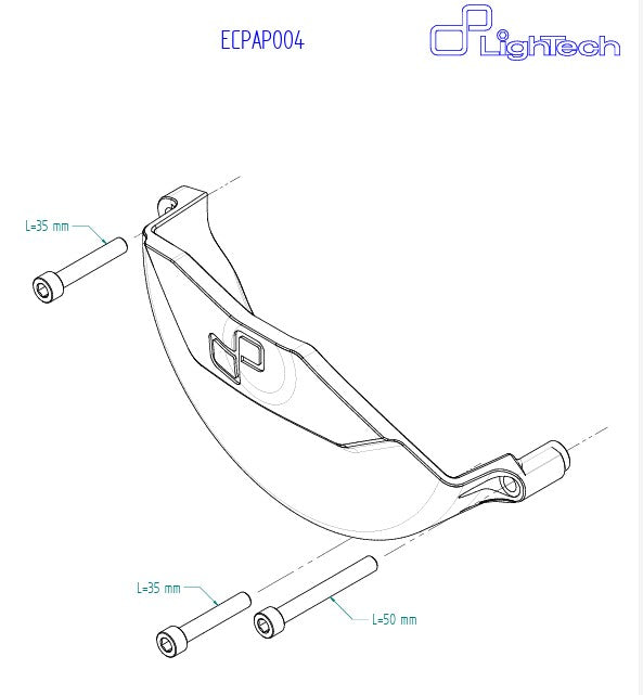 Protetor de alternador em alumínio LighTech para Aprilia RS 660 (20-26) ECPAP004NER 