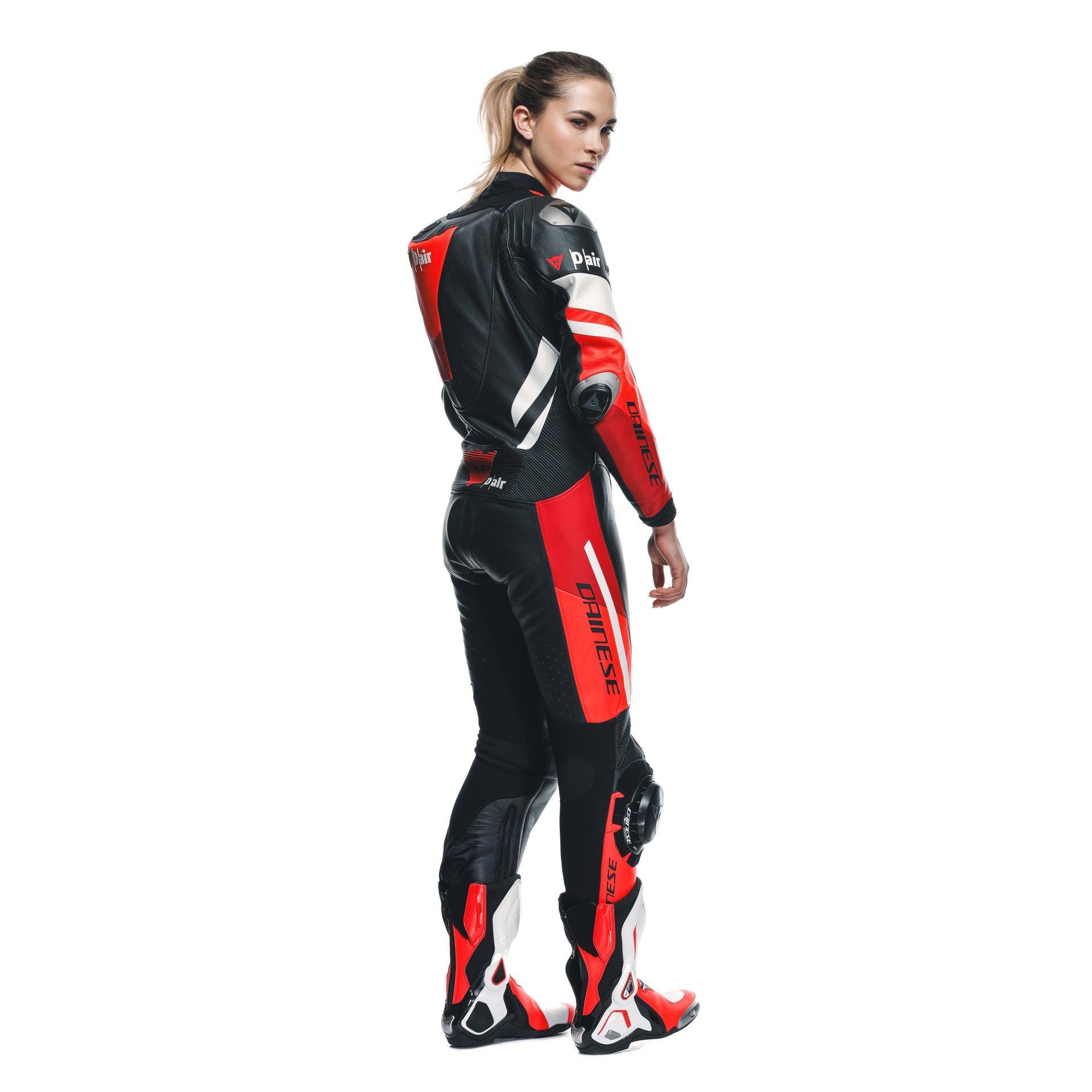 Dainese Misano 3 Lady D-AIR® one-piece leather combination-perforated airbag racing suit | Women | Red