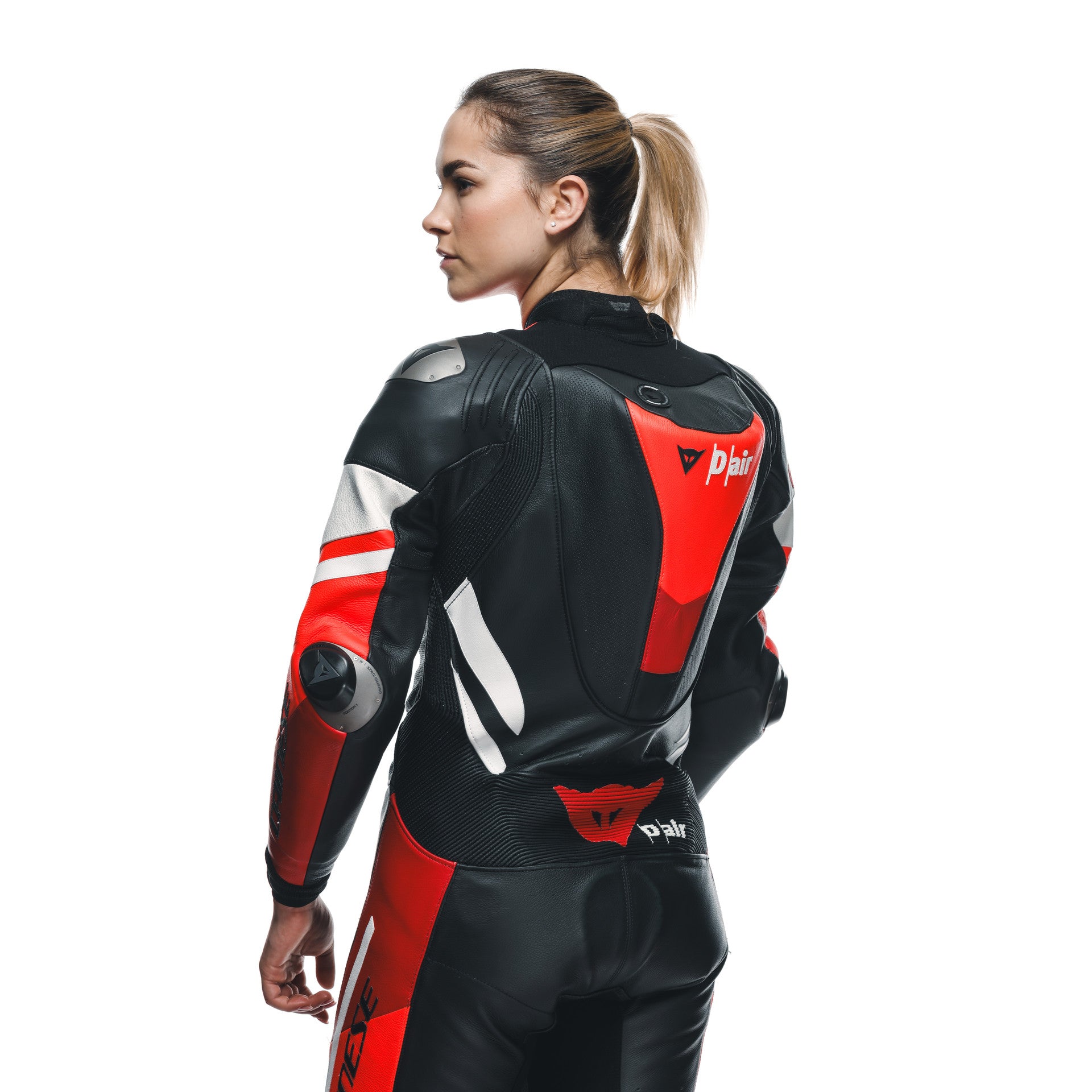 Dainese Misano 3 Lady D-AIR® one-piece leather combination-perforated airbag racing suit | Women | Red