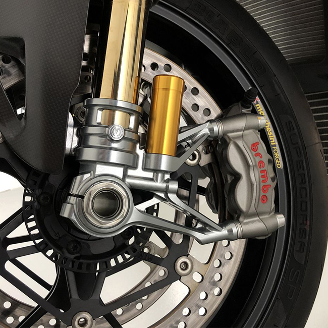 Conjunto de pé de garfo CNC 100 mm "GP Style" Motocorse Ducati Panigale V4/S/R (18-24) 