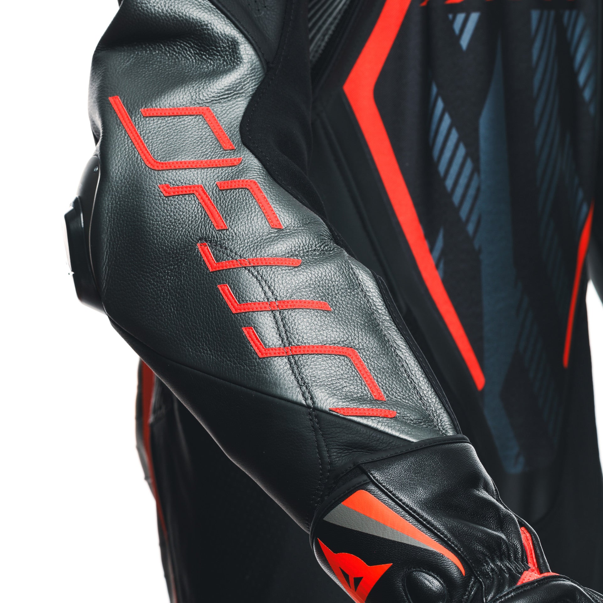 Dainese Audax D-Zip one-piece leather combination-perforated racing suit | Men | Black/red