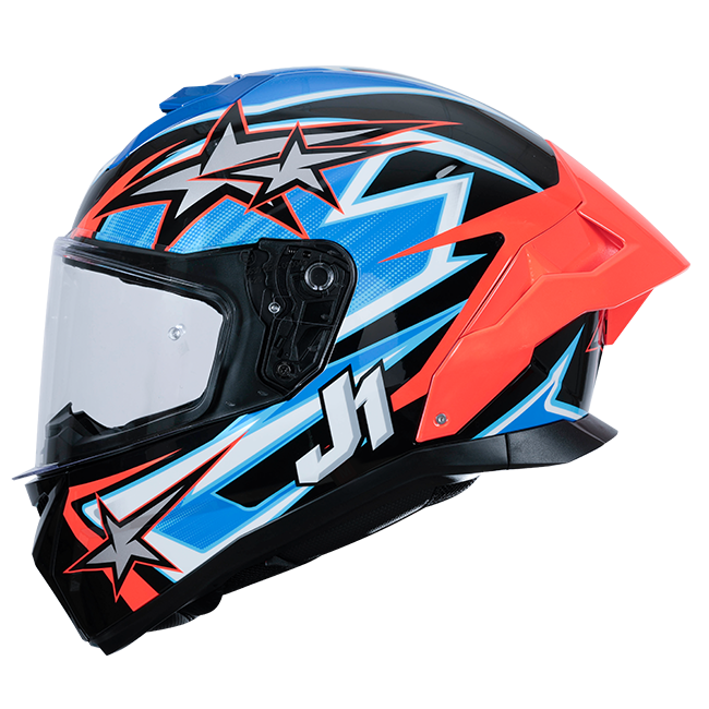 Capacete Just1 J-STR Astro Vermelho / Azul / Preto Brilhante 6030390112007 
